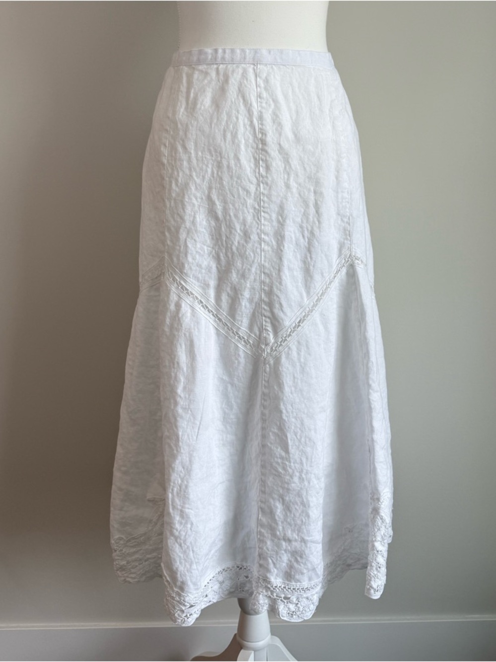 Liz Claiborne White Linen 2-Piece Set Size L / 14 - Picture 3 of 5